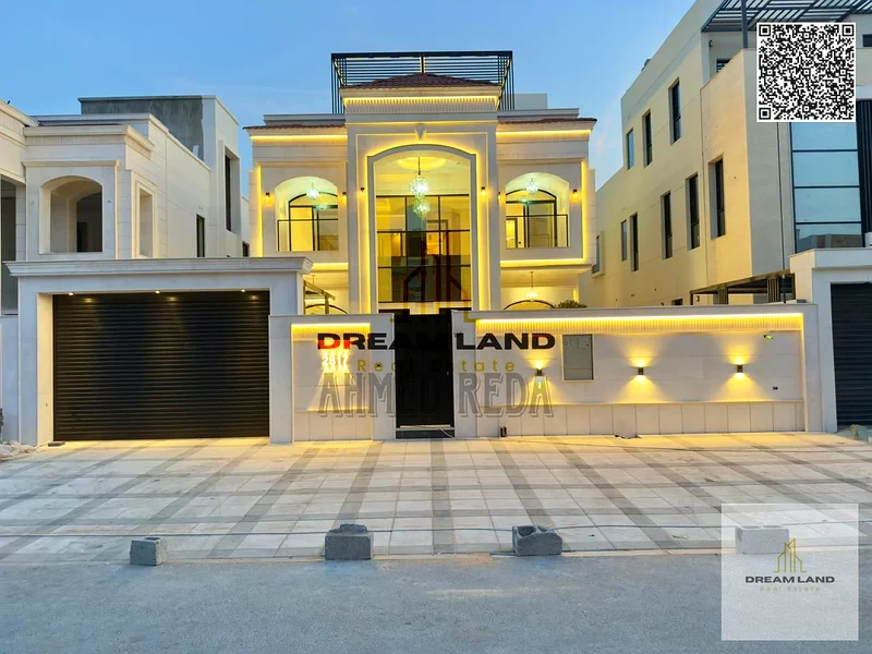 Miniature palace for sale, 5 rooms, in Al Bahia area, Ajman, super deluxe finishing, freehold for all nationalities, bank financing63881040477441113