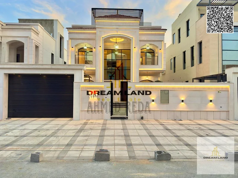 Miniature palace for sale, 5 rooms, in Al Bahia area, Ajman, super deluxe finishing, freehold for all nationalities, bank financing63881040477441111