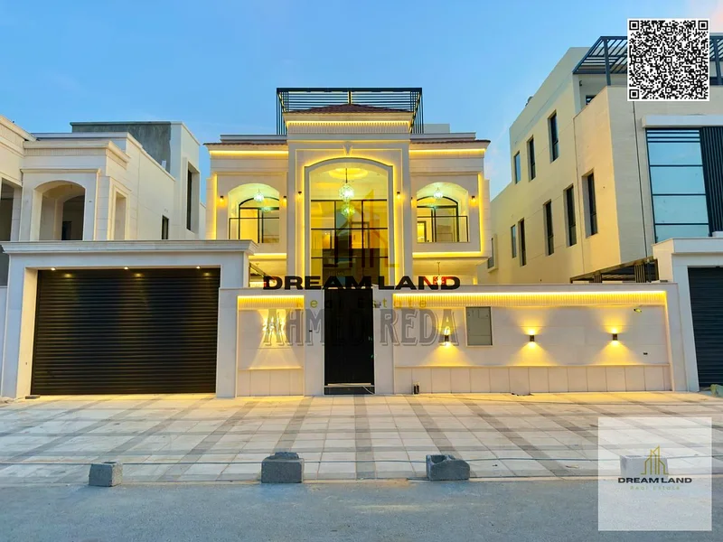 Miniature palace for sale, 5 rooms, in Al Bahia area, Ajman, super deluxe finishing, freehold for all nationalities, bank financing63881040477441112