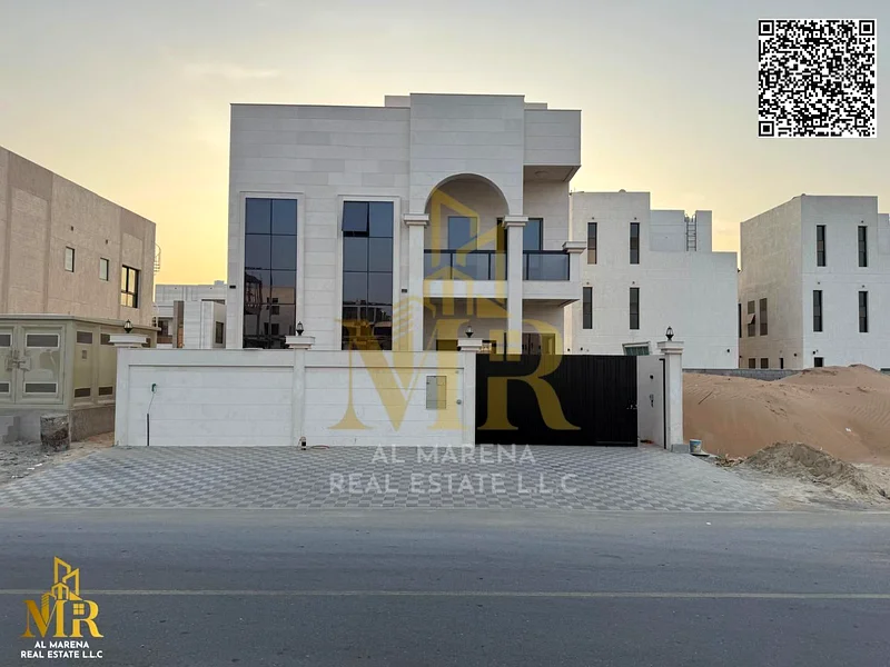 Luxury villa in Al Yasmeen, Ajman, two floors and a roof | Area: 3100 sq ft | 5 master bedrooms | Price: 1,650,000 dirhams, including electricity, wat63882551692418110