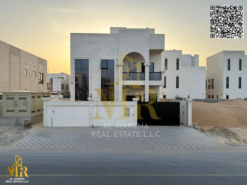 Luxury villa in Al Yasmeen, Ajman, two floors and a roof | Area: 3100 sq ft | 5 master bedrooms | Price: 1,650,000 dirhams, including electricity, wat63882551692418111