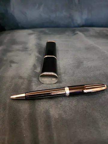 Cerruti NSV1524 Black  Silver Mercury Stripes Ballpoint Pen