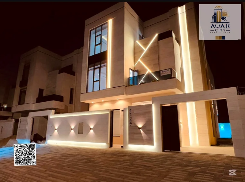 From the owner directly, a new 3-story villa with super deluxe finishing 🏡 in Al Helio 2 - Ajman with bank financing facilities for payment.63903506599042110