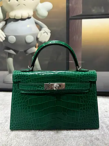 Hermes kelly mini original aligator corcocodile luxury handbag