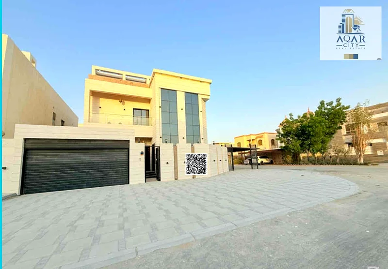 Villa for sale, corner of two streets, new stone, in the Al-Muwaihat area, five master bedrooms, a master living room, a hall, and a master maid’s room, with furniture, electricity, and water63868742600706112