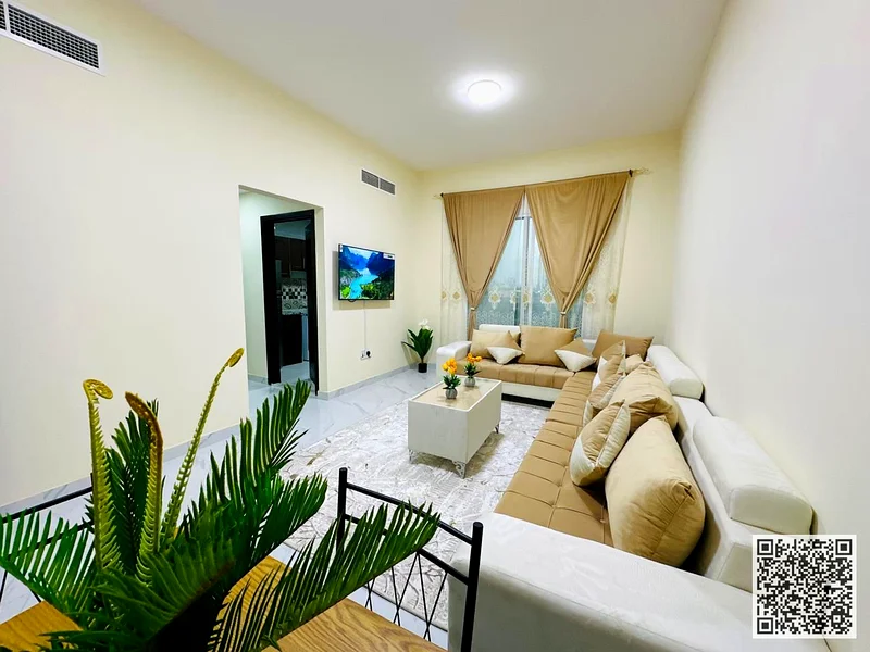 One-bedroom apartment for monthly rent in Ajman, Al Rashidiya 3 area - near Grand Mall, elegant and tidy furniture ✅ Bills and internet included63838333306499112