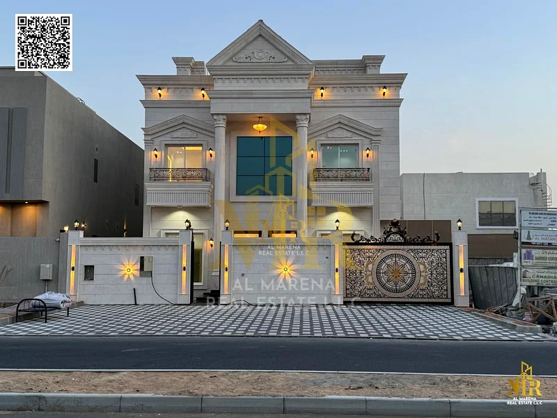Villa directly from the owner on a main street in the most prestigious areas of Ajman, personal finishing, close to services, no down payment, freehol63871641005698111