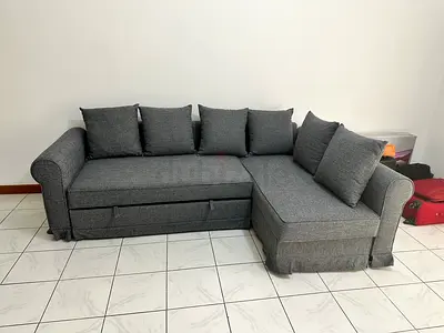 L shape sofa com bed with storage