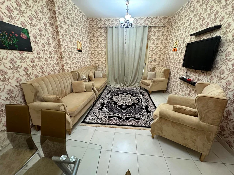 Available today: a room, a hall, two bathrooms, a balcony, furnished with hotel furniture, Sharjah, Al Taawun Street64050576087555113