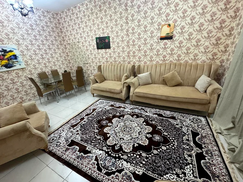 Available today: a room, a hall, two bathrooms, a balcony, furnished with hotel furniture, Sharjah, Al Taawun Street64050576087555110