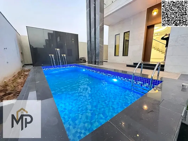 For sale - a luxury villa with a swimming pool in a prime location in Ajman, high-end finishing, modern design, including registration and owners63903396167298112