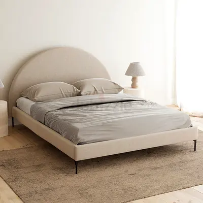 Stylish and Elegant  Bed Set with Soft Gray Linen Finish