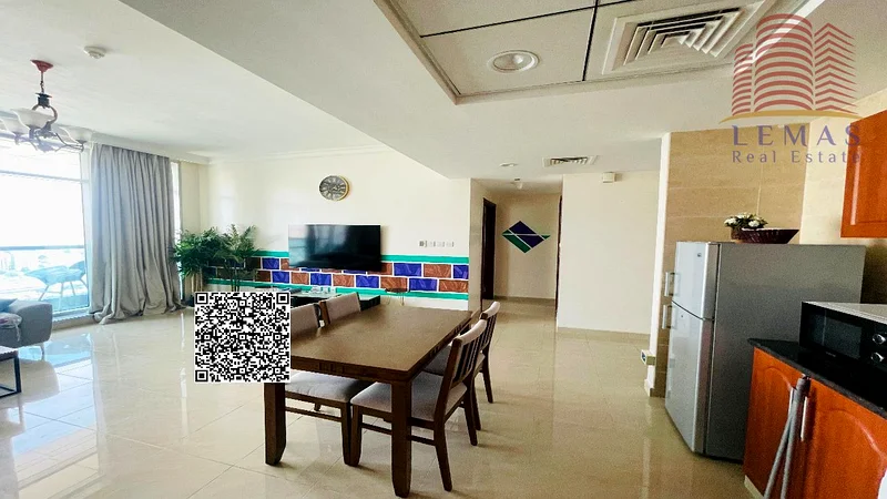 شقة من غرفة نوم واحدة للبيع بالتقسيط، بإطلالة على المدينة، ومطبخ مفتوح63873951113345112