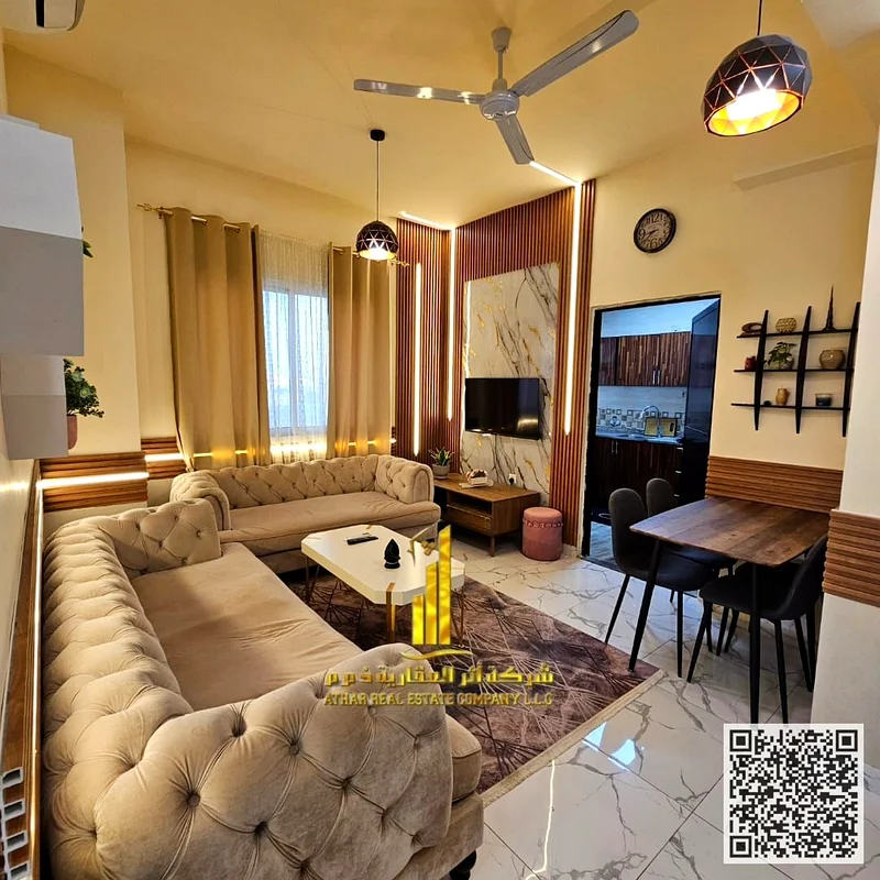 🏡 الشقة الفاخرة المفروشة بالكامل من غرفة نوم واحدة من الدرجة الأولى في الجرف 2، بجوار D2D ✨ ✨ شقة أنيقة ومفروشة بالكامل من الدرجة الأولى في موقع متميز63837165916931110
