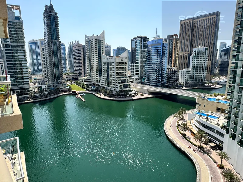 شقة مفروشة بالكامل بإطلالة على المارينا وخالية من رسوم المبرد للإيجار في برج سانيبل63775522543363110