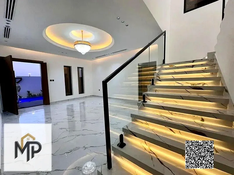 For sale - a luxury villa with a swimming pool in a prime location in Ajman, high-end finishing, modern design, including registration and owners63904952055682112
