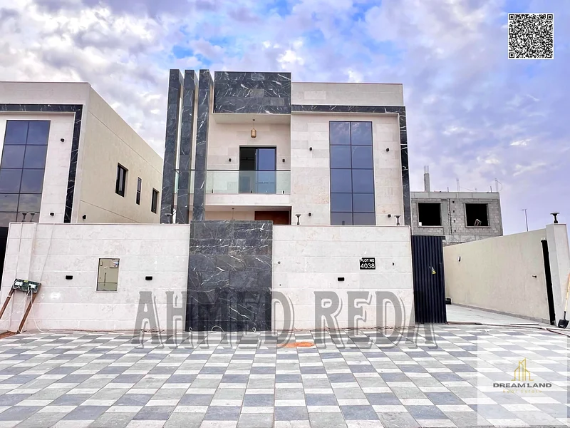 For sale - a luxury villa with a swimming pool in a prime location in Ajman, high-end finishing, modern design, including registration and swimming63904698204289110