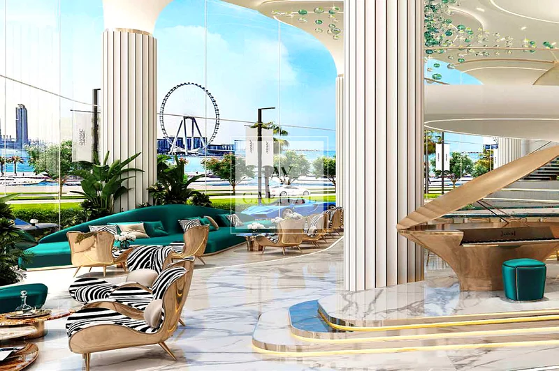 شقة أنيقة من غرفتي نوم | تصميم كافالي | إطلالة بحرية كاملة63986496019073114