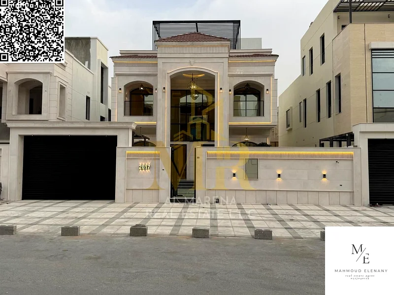 For sale – luxurious villa in Al Bahya – Ajman | Two floors + roof | 5 master bedrooms | lounge and two reception areas | large front yard with seatin63882221082242112
