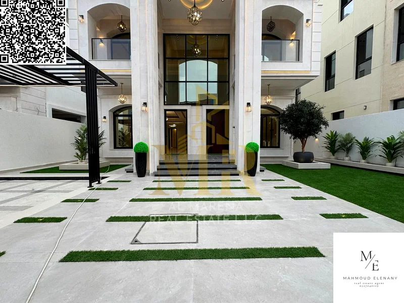 For sale – luxurious villa in Al Bahya – Ajman | Two floors + roof | 5 master bedrooms | lounge and two reception areas | large front yard with seatin63882221082242111