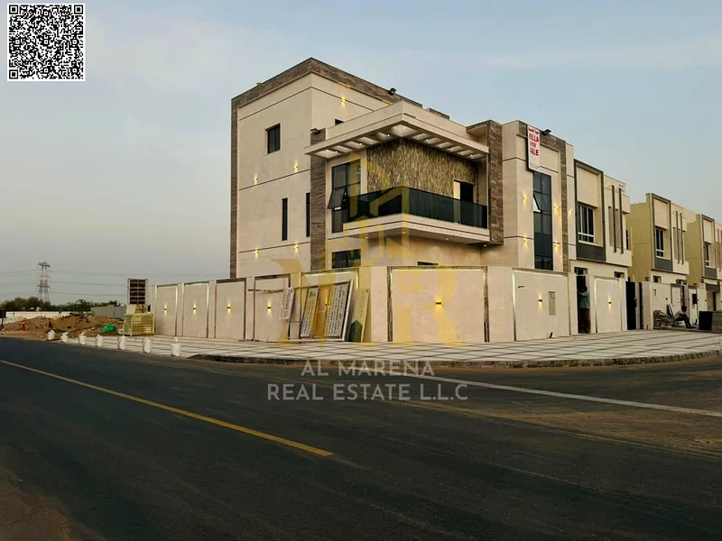 A villa with a price including registration and ownership fees on the main street, ready for occupancy in the most upscale areas of Ajman, freehold fo63904697950209111