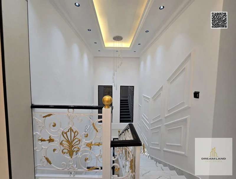 For sale - Luxury villa in Al Helio 2 - Ajman | Area 3100 square feet | 5 master bedrooms | Majlis and hall with sinks | Spacious modern kitchen | Pri63905480283649114