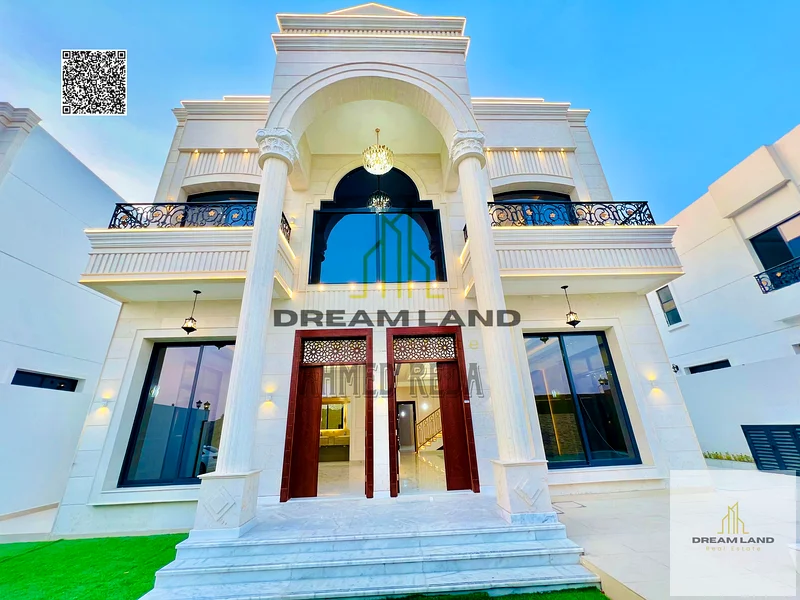 Luxury super deluxe villa for sale in Al Helio 2 area in Ajman, freehold for all nationalities, at a price including registration and ownership fees63905344500227111