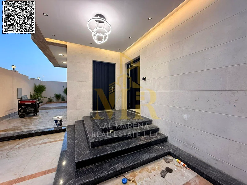 Villa for sale, including electricity, water and air conditioning, on the main street, ready for occupancy in the most upscale areas of Ajman, freehol63904570338818114