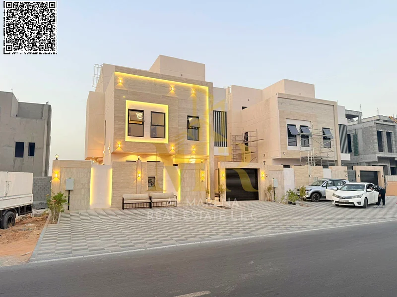 Villa for sale, including electricity, water and air conditioning, on the main street, ready for occupancy in the most upscale areas of Ajman, freehol63904570338818110