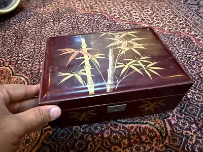 Vintage Bamboo Decorative Box - with music Unique Collectible
