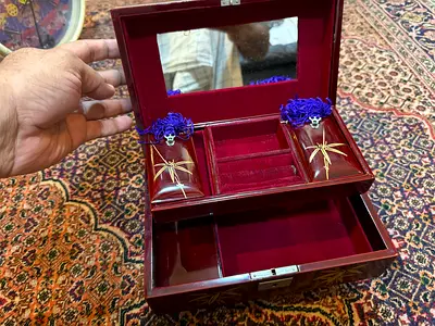 Vintage Bamboo Decorative Box - with music Unique Collectible