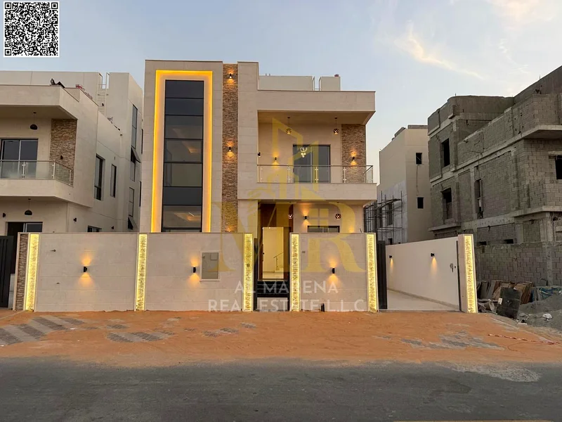 A villa with a price including registration and ownership fees on the main street, ready for occupancy in the most upscale areas of Ajman, freehold fo63882550795522110