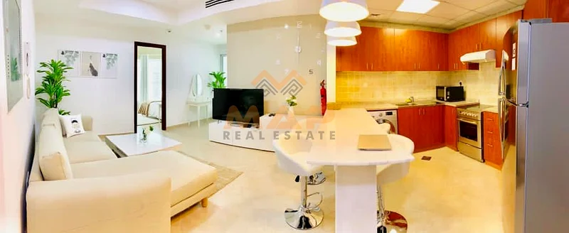 شقة مفروشة من غرفتي نوم للإيجار في JLT بإطلالة على البحيرة وعلى بعد 10 دقائق مشيًا من محطة مترو DMCC63749728736898111