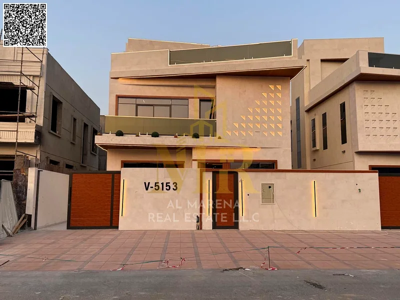 A villa with a price including registration and ownership fees on the main street, ready for occupancy in the most upscale areas of Ajman, freehold fo63904697916546110