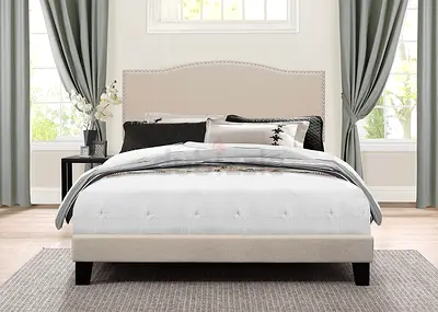 Elegant Upholstered Bed with Modern Design