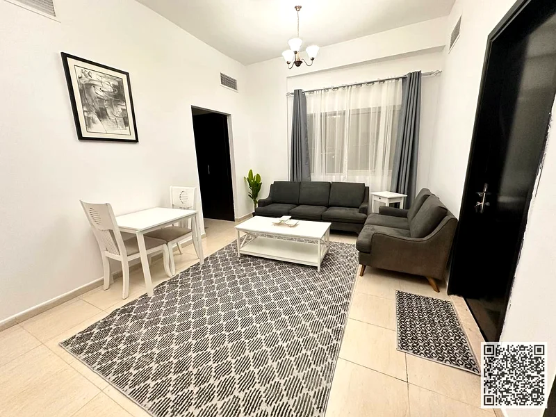 First resident, the most luxurious and beautiful furnished one-bedroom apartment for monthly rent in Ajman, spacious area, VIP furniture, super deluxe63837067369218111