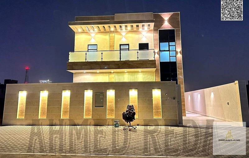 Villa for sale in Ajman, Al Helio 1 area. The villa consists of 3 master bedrooms, a majlis, a hall, and a maid's room.63892909232386110