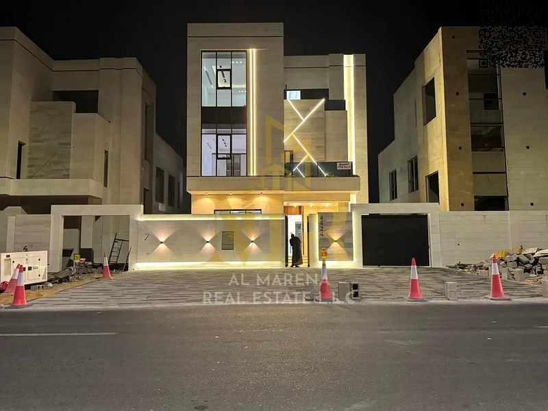 A villa with a price including registration and ownership fees on the main street, ready for occupancy in the most upscale areas of Ajman, freehold fo63905218403843110