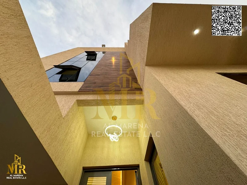 Modern villa for sale in Al Bahia area - freehold, two floors and a roof in Ajman. Area: 3,014 feet.63882118930305113