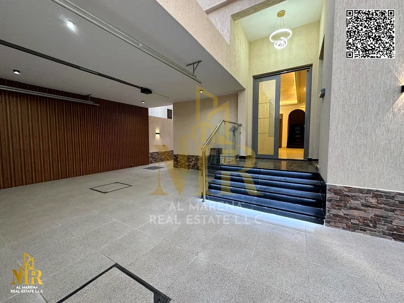 Modern villa for sale in Al Bahia area - freehold, two floors and a roof in Ajman. Area: 3,014 feet.63882118930305114