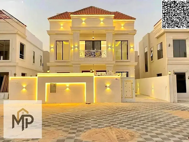 One of the most luxurious villas in Ajman, with a palace design, super deluxe finishing, and personal construction, with freehold ownership.63904697973378110