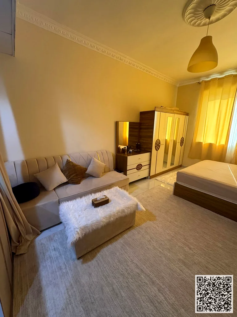 For monthly rent in Ajman - First tenant, luxurious studio with a fully separate kitchen, spacious areas, distinctive design, fully furnished with ele63838333320194111