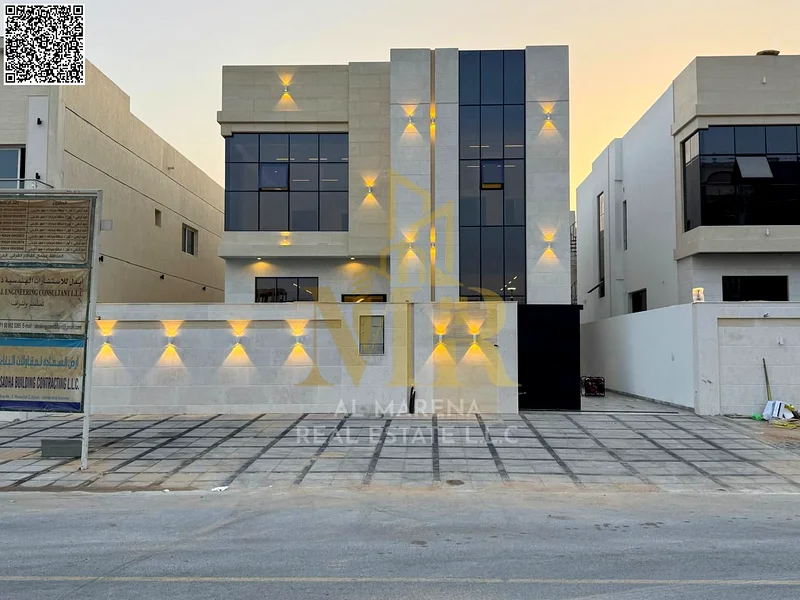A villa with a price including registration and ownership fees on the main street, ready for occupancy in the most upscale areas of Ajman, freehold fo63904697906433111