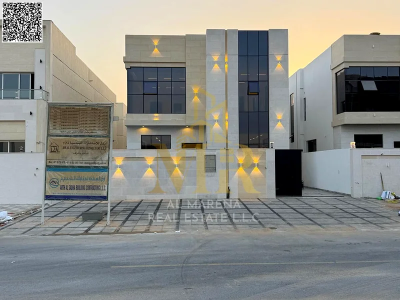A villa with a price including registration and ownership fees on the main street, ready for occupancy in the most upscale areas of Ajman, freehold fo63904697906433112