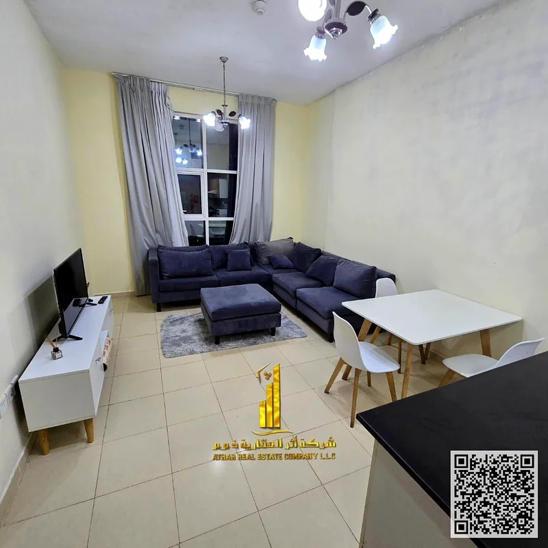 Furnished One-bedroom apartment for monthly rent in Ajman, Khalifa Street, City Towers ✔️All Bills included ⚡📶 Ready to move in immediately63838122807169110