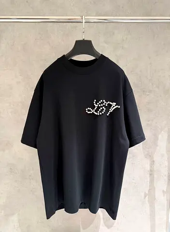Louis Vuitton T-Shirt Black with Pearl Detailing