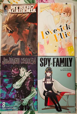 Manga anime books - my hero academia mha, spy x family, jujutsu kaisen, lovesick ellie