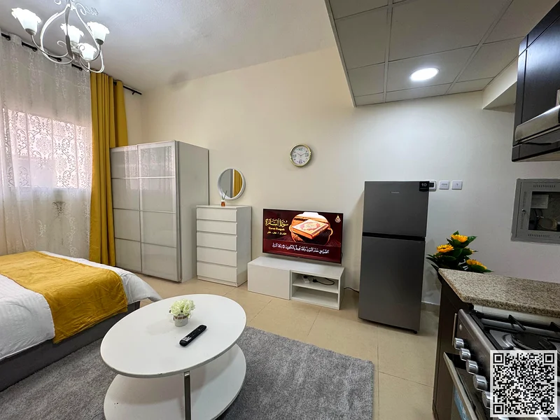 Studio apartment, With a semi-detached kitchen, fully furnished new, open view, all services included, Private Parking63837270198658114