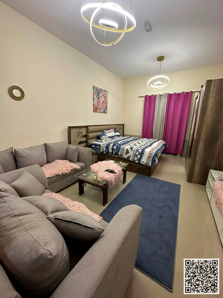 Furnished studio for monthly rent with balcony, in Ajman Al Nuaimiya 1 - Kuwait Street ✔️ Bills and internet included ⚡📶 Ready to move in immediately63838222934657114