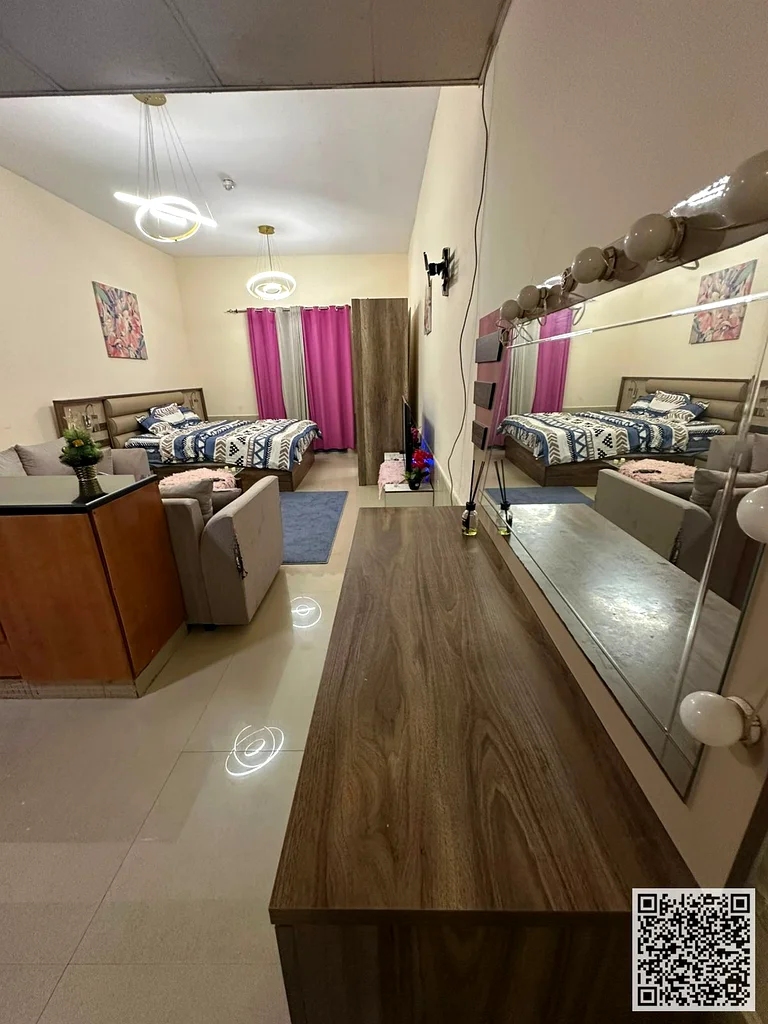 Furnished studio for monthly rent with balcony, in Ajman Al Nuaimiya 1 - Kuwait Street ✔️ Bills and internet included ⚡📶 Ready to move in immediately63838222934657112